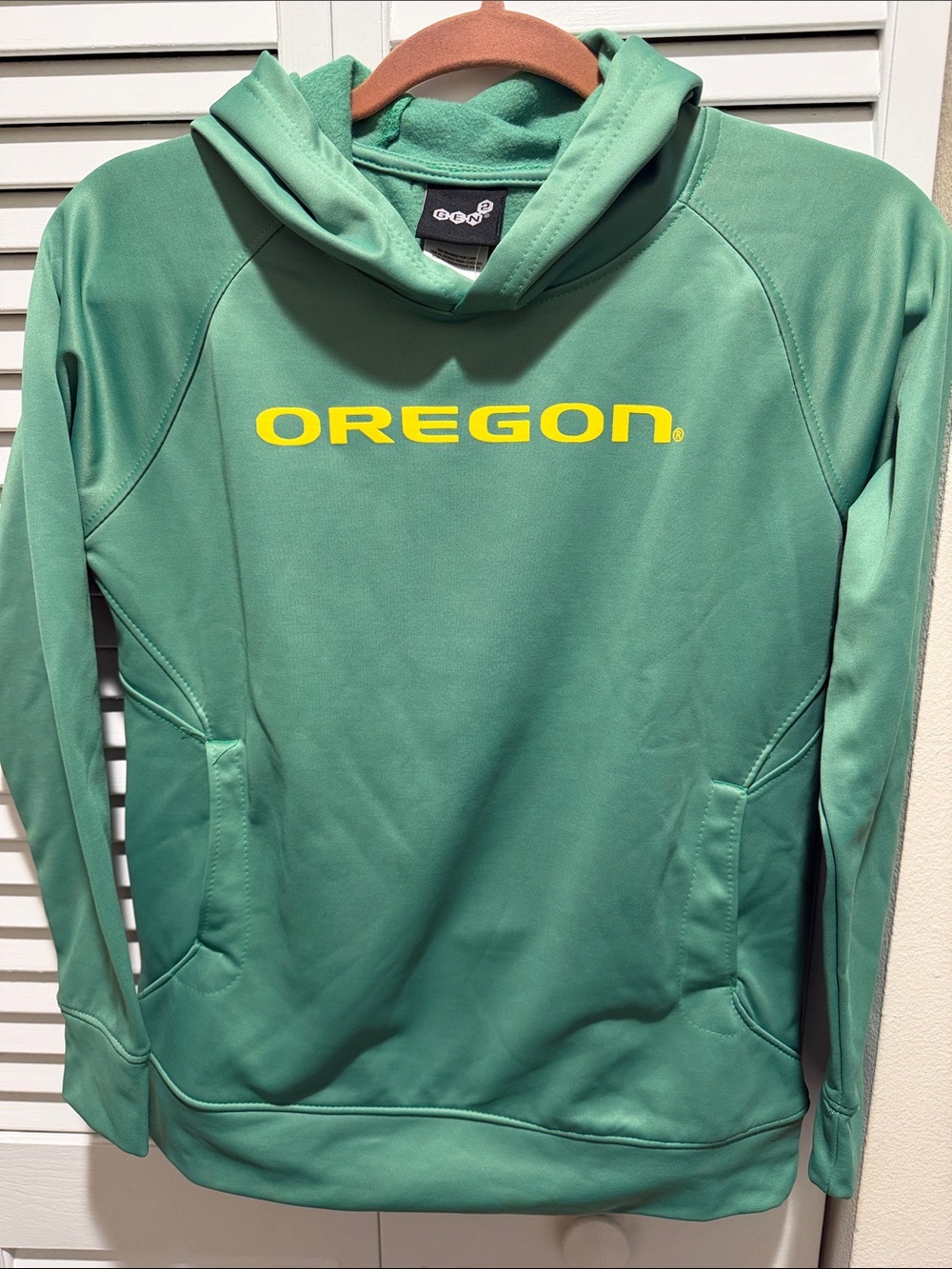 Oregon Youth Green Pullover Hoodie with Front Pocket Kids 10/12 NWT